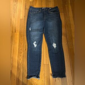 Sofia by Sofia Vergara Dark Blue Distressed Skinny Jeans